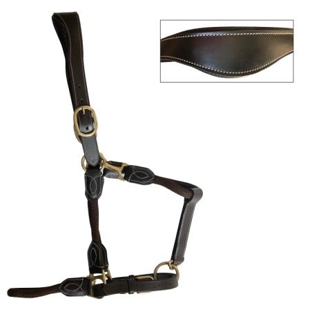 Cabezada De Cuadra Ergonómica, Cuerda Y Cuero