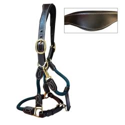 Cabezada De Cuadra Ergonómica, Cuerda Y Cuero