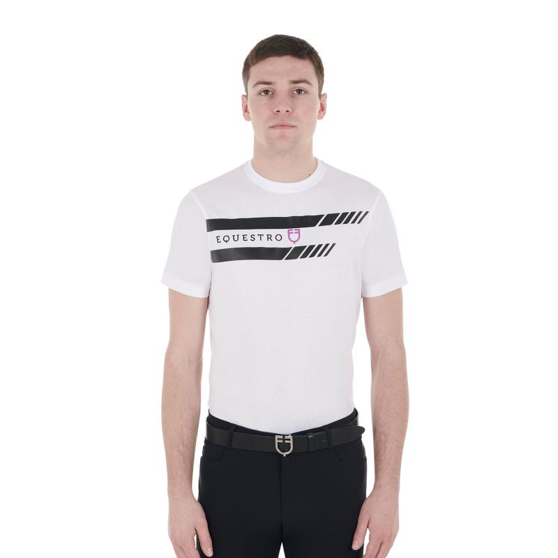 T-Shirt Da Uomo Slim Fit Con Logo Viola E Dettagli Neri