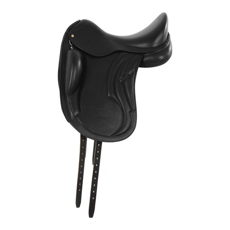 Selle De Dressage Monoflap En Cuir Neuve - Taille 14 à 18 Pouces - Noire