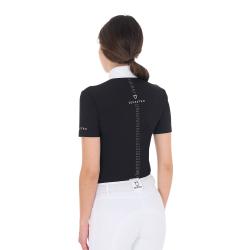Polo Concorso Donna Slim Fit Con Ruches E Strass