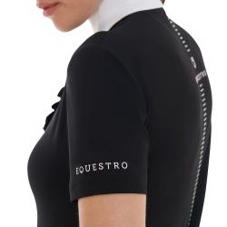 Polo Concorso Donna Slim Fit Con Ruches E Strass