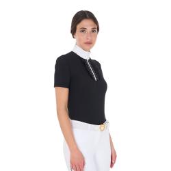 Polo Concorso Donna Slim Fit Con Ruches E Strass