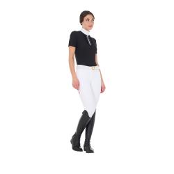Polo Concorso Donna Slim Fit Con Ruches E Strass