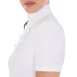 Polo Concorso Donna Slim Fit Con Ruches E Strass