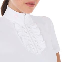 Polo Concorso Donna Slim Fit Con Ruches E Strass