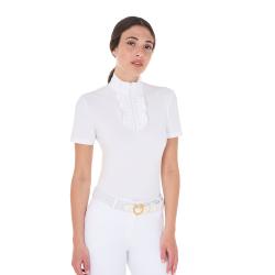 Polo Concorso Donna Slim Fit Con Ruches E Strass