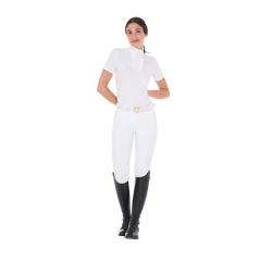 Polo Concorso Donna Slim Fit Con Ruches E Strass
