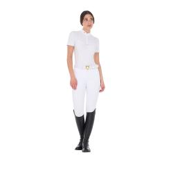 Women's Perforated Competition Polo Shirt Ss Zip