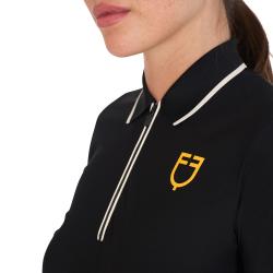 Polo Training Donna Slim Fit Con Zip E Logo Sul Petto