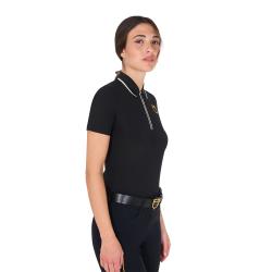 Polo Training Donna Slim Fit Con Zip E Logo Sul Petto