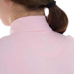 Polo Training Donna Slim Fit Con Zip E Perline Sul Colletto