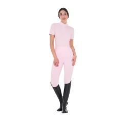 Polo Training Donna Slim Fit Con Zip E Perline Sul Colletto