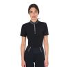 Polo Training Donna Slim Fit Con Zip E Strass Sul Colletto