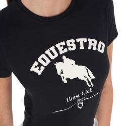 T-Shirt Donna Jumping Horse Club In Cotone