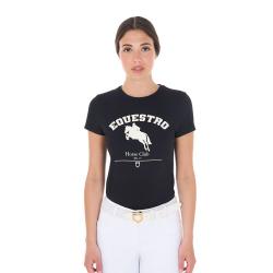 T-Shirt Donna Jumping Horse Club In Cotone