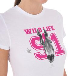 T-Shirt Donna Wild Life In Cotone Con Stampa