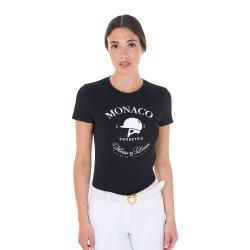 T-Shirt Donna Monaco In Cotone Con Strass