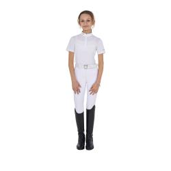 Polo Concorso Bambina Slim Fit In Tessuto Traforato