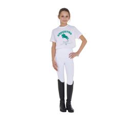 T-Shirt Bambina Jumping Horse Club In Cotone