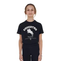 T-Shirt Bambina Jumping Horse Club In Cotone