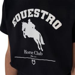 T-Shirt Bambina Jumping Horse Club In Cotone