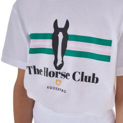 T-Shirt Bambina Stripe Horse Club In Cotone