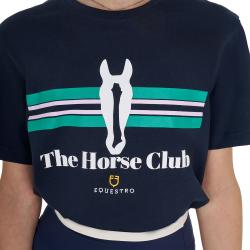 T-Shirt Bambina Stripe Horse Club In Cotone