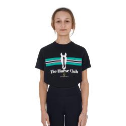 T-Shirt Bambina Stripe Horse Club In Cotone