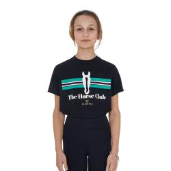 T-Shirt Bambina Stripe Horse Club In Cotone