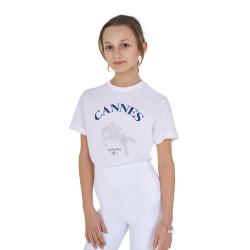 T-Shirt Bambina Cannes In Cotone Con Strass