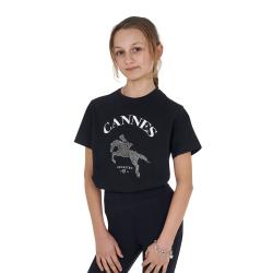 T-Shirt Bambina Cannes In Cotone Con Strass