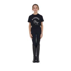 T-Shirt Bambina Cannes In Cotone Con Strass