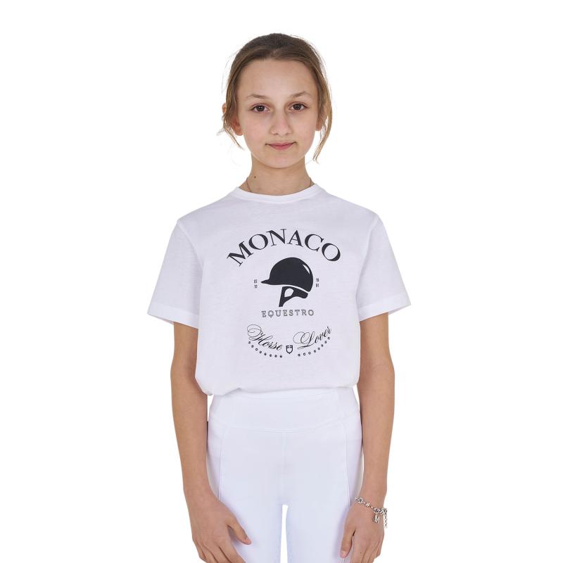 T-Shirt Bambina Monaco In Cotone Con Strass