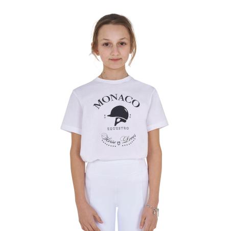 T-Shirt Bambina Monaco In Cotone Con Strass