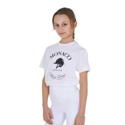 T-Shirt Bambina Monaco In Cotone Con Strass