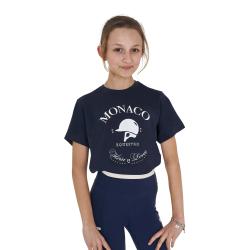 T-Shirt Bambina Monaco In Cotone Con Strass