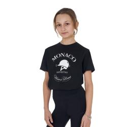T-Shirt Bambina Monaco In Cotone Con Strass