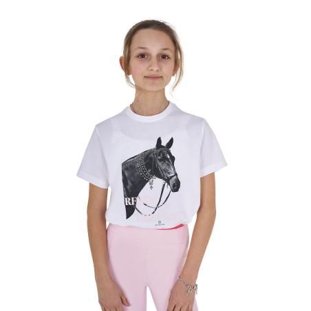 T-Shirt Bambina Ready To The Party In Cotone Con Strass