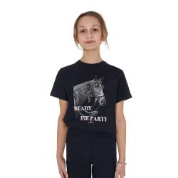 T-Shirt Bambina Ready To The Party In Cotone Con Strass