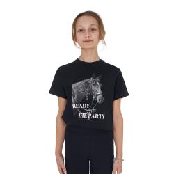 T-Shirt Bambina Ready To The Party In Cotone Con Strass