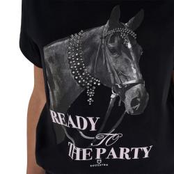 T-Shirt Bambina Ready To The Party In Cotone Con Strass