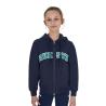 Felpa Bambini Con Cappuccio Zip E Scritta Effetto Spugna