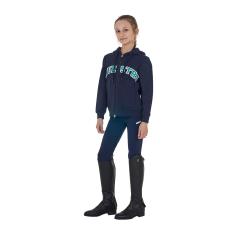 Felpa Bambini Con Cappuccio Zip E Scritta Effetto Spugna