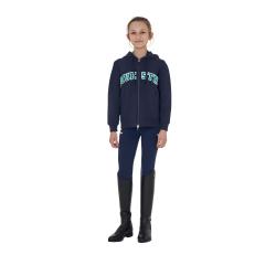Felpa Bambini Con Cappuccio Zip E Scritta Effetto Spugna
