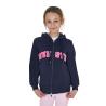 Felpa Bambini Con Cappuccio Zip E Scritta Effetto Spugna