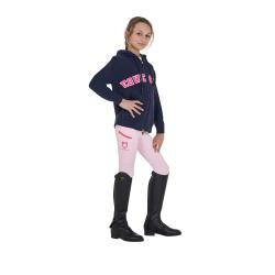 Felpa Bambini Con Cappuccio Zip E Scritta Effetto Spugna