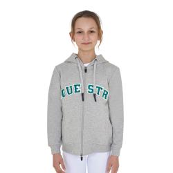 Felpa Bambini Con Cappuccio Zip E Scritta Effetto Spugna