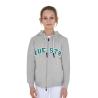 Felpa Bambini Con Cappuccio Zip E Scritta Effetto Spugna
