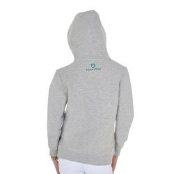 Felpa Bambini Con Cappuccio Zip E Scritta Effetto Spugna